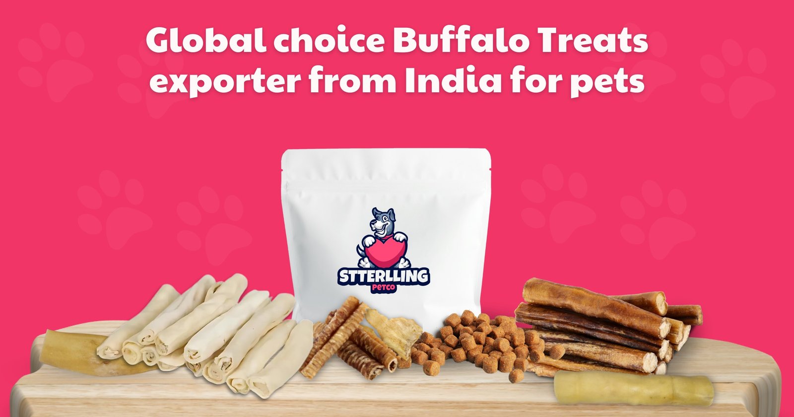 Global choice Buffalo Treats exporter from India for pets